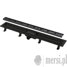 Alcaplast APZ10BLACK Odpływ podłogowy z obramowaniem do rusztu perforowanego, czarny-mat