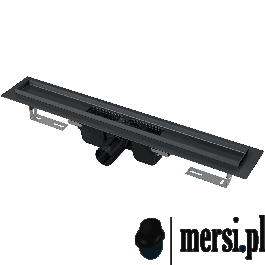 Alcaplast APZ1BLACK Odpływ podłogowy z obramowaniem do rusztu perforowanego, czarny-mat