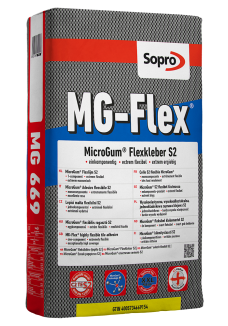 SOPRO MG-Flex 669 - Wysokoelastyczna, wysokoodkształcalna, jednoskładnikowa zaprawa klejowa S2