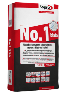 No.1 996 - Wysokoelastyczna odkształcalna, biała zaprawa klejowa S1