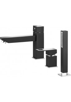 Deante Anemon bateria wannowa 3-otworowa chrom/czarny BCZ B130