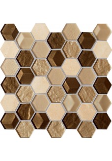 Tubądzin DROPS stone brown hex 29,8x30,0