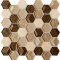 Tubądzin DROPS stone brown hex 29,8x30,0